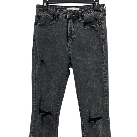 KanCan Jr Women’s Black Jeans Sz 7/27 Distressed/Ripped/Torn Pockets Stretch - Picture 2 of 13